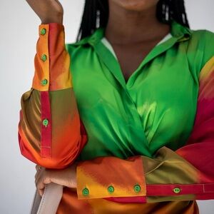 The Drop Women's Ombre Print Long Sleeve Dress by @monroesteele